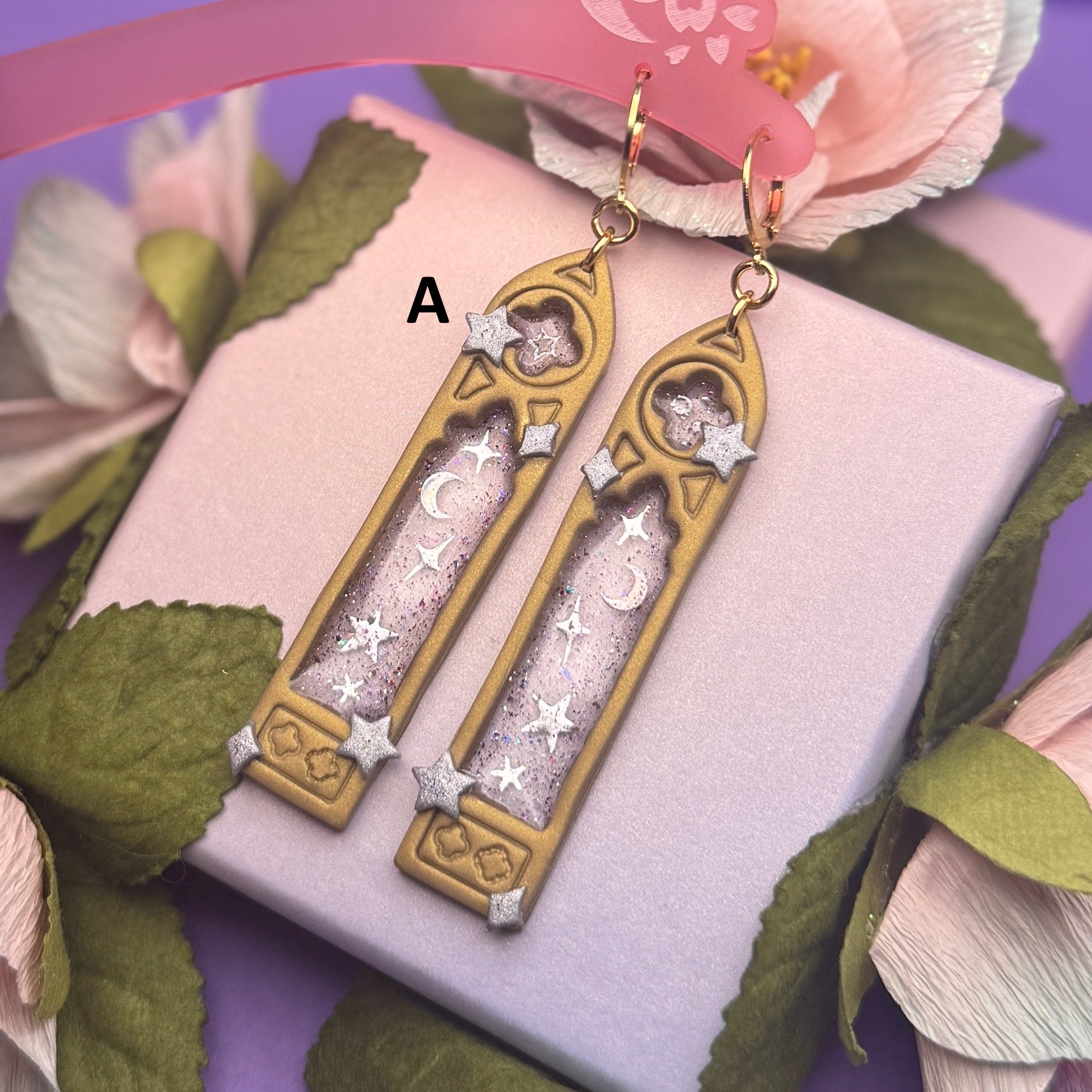 Earrings - Wizard Tower Windows (Gold)