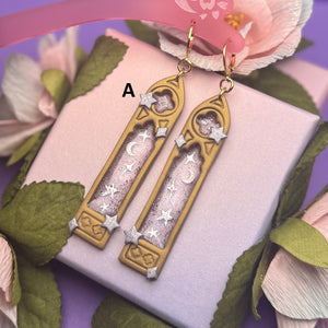 Earrings - Wizard Tower Windows (Gold)
