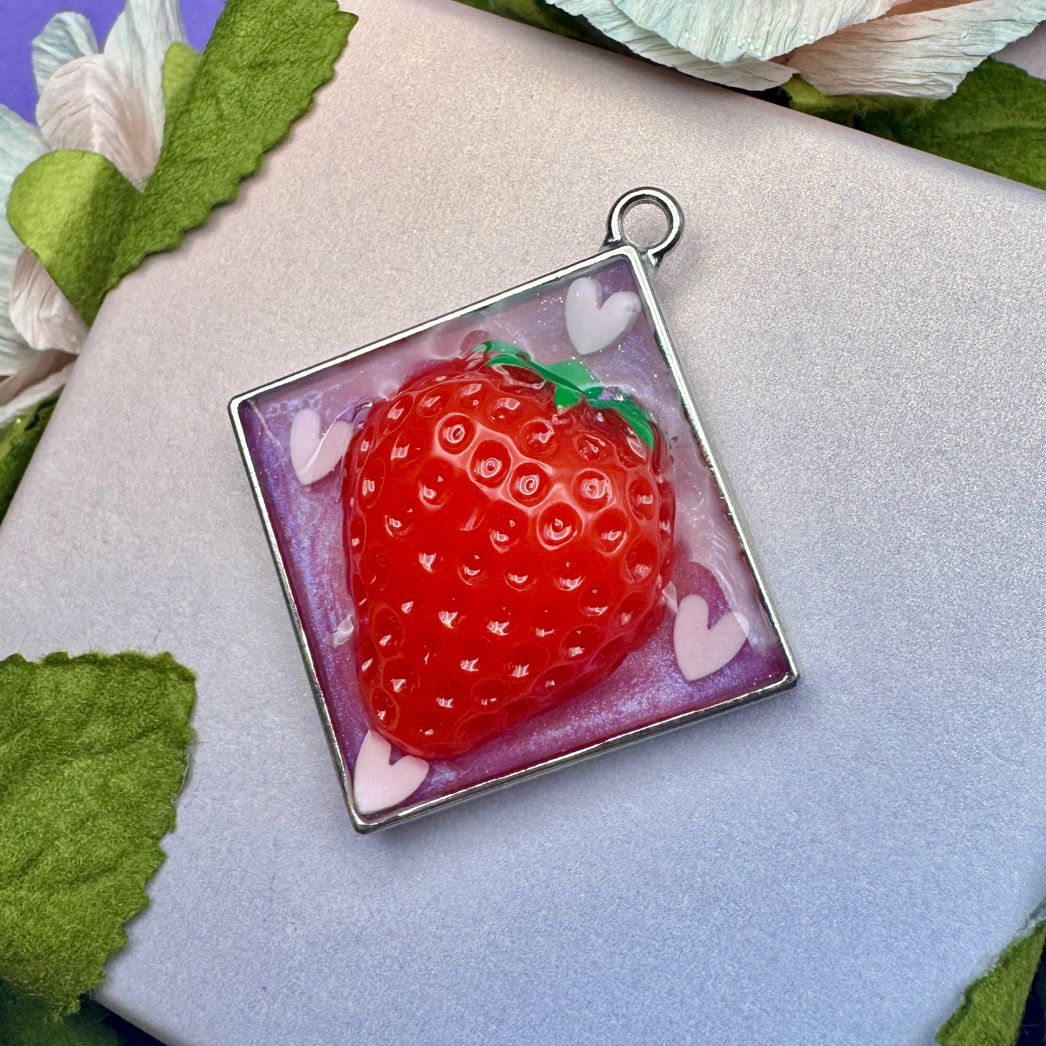 Keychain - Strawberry Hearts