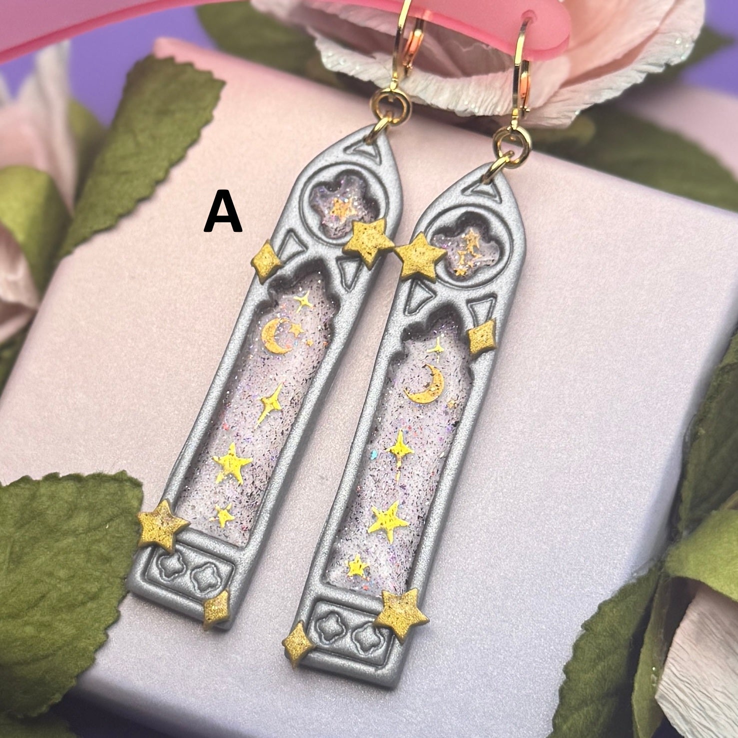 Earrings - Wizard Tower Windows (Silver)