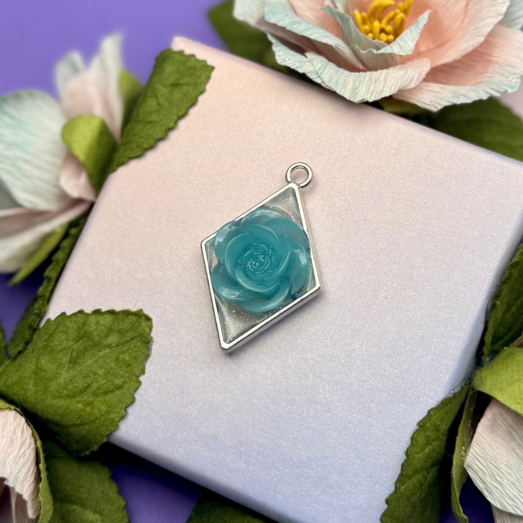Keychain - Blue Flower