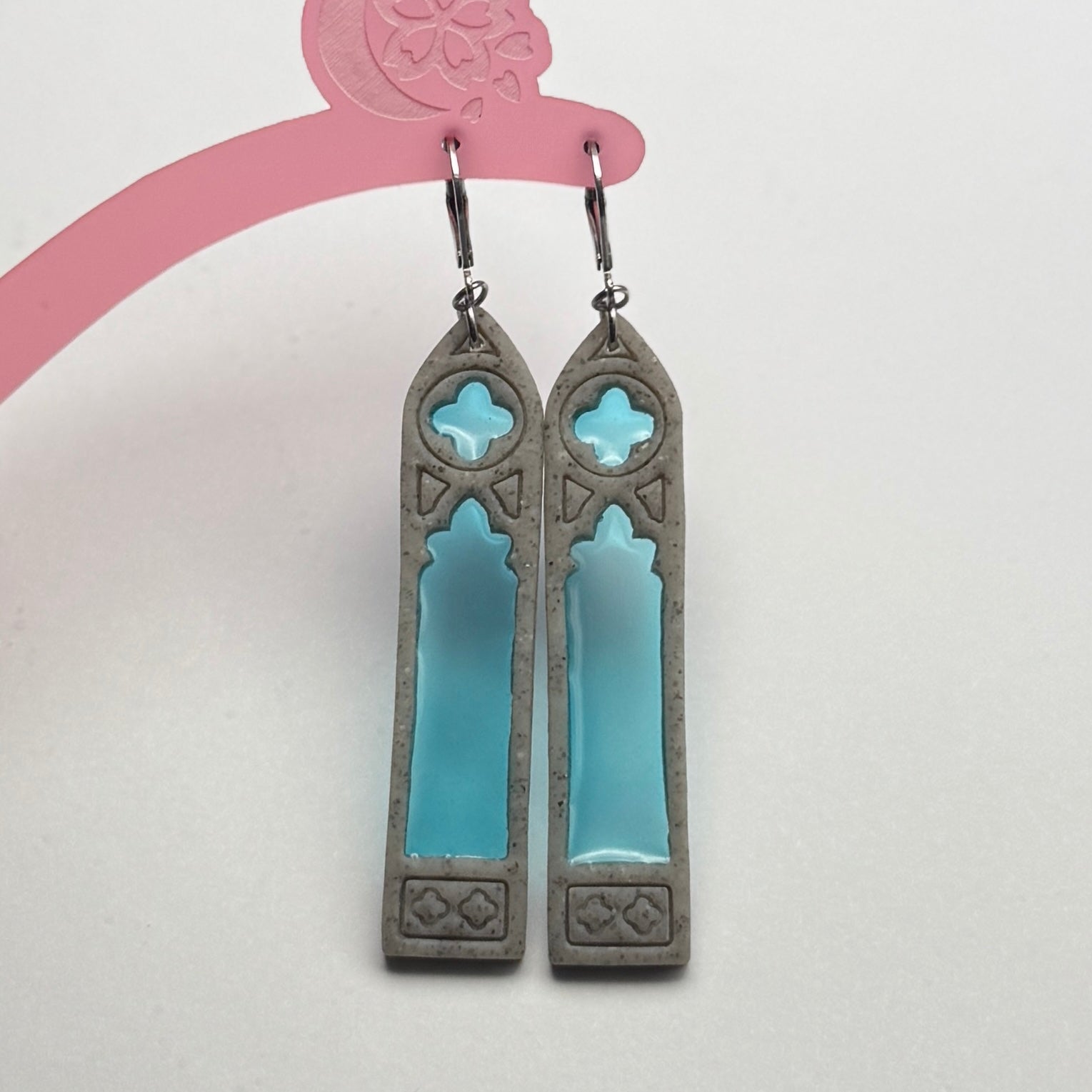 Earrings - Gothic Cathedral Windows (Sky Blue)