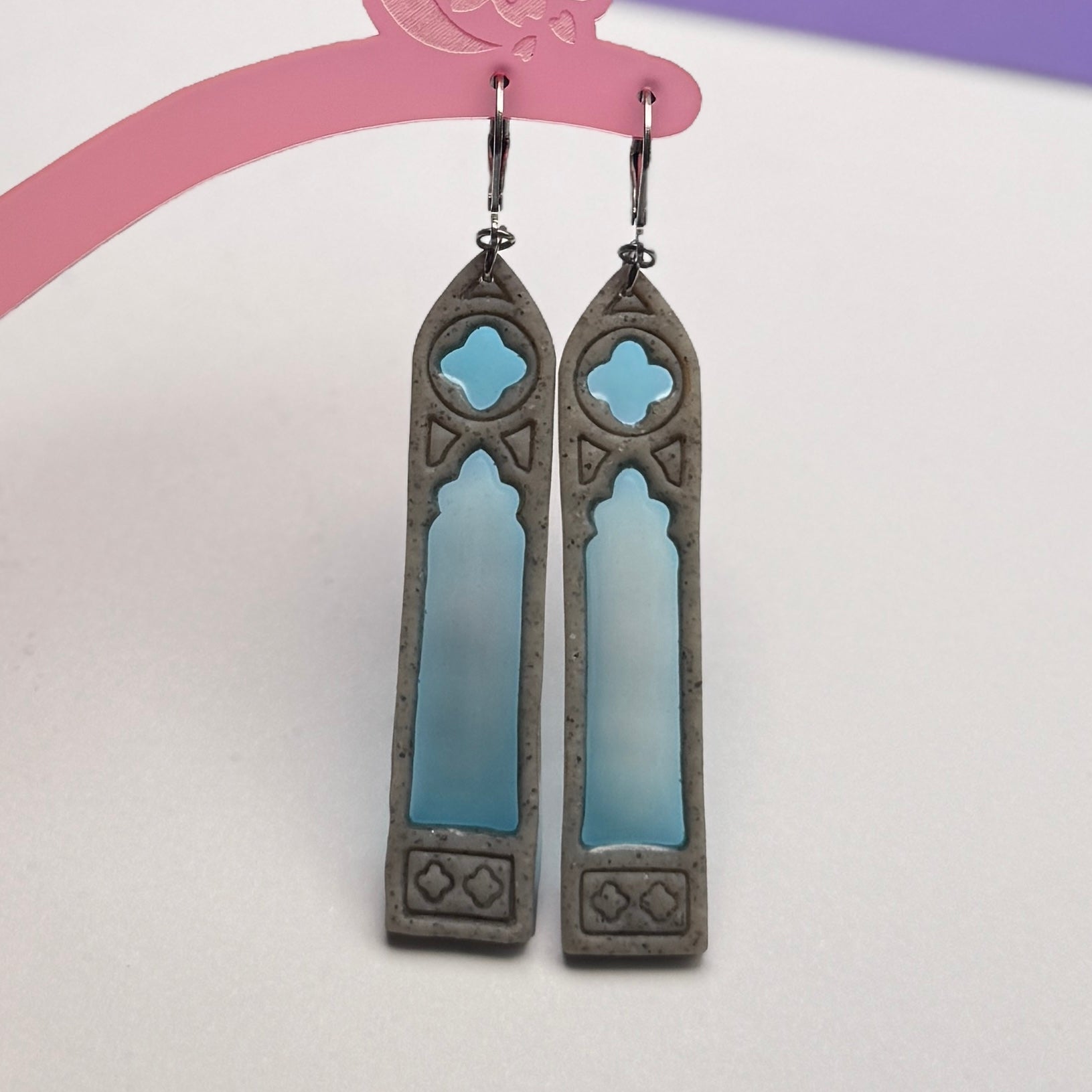 Earrings - Gothic Cathedral Windows (Blue)