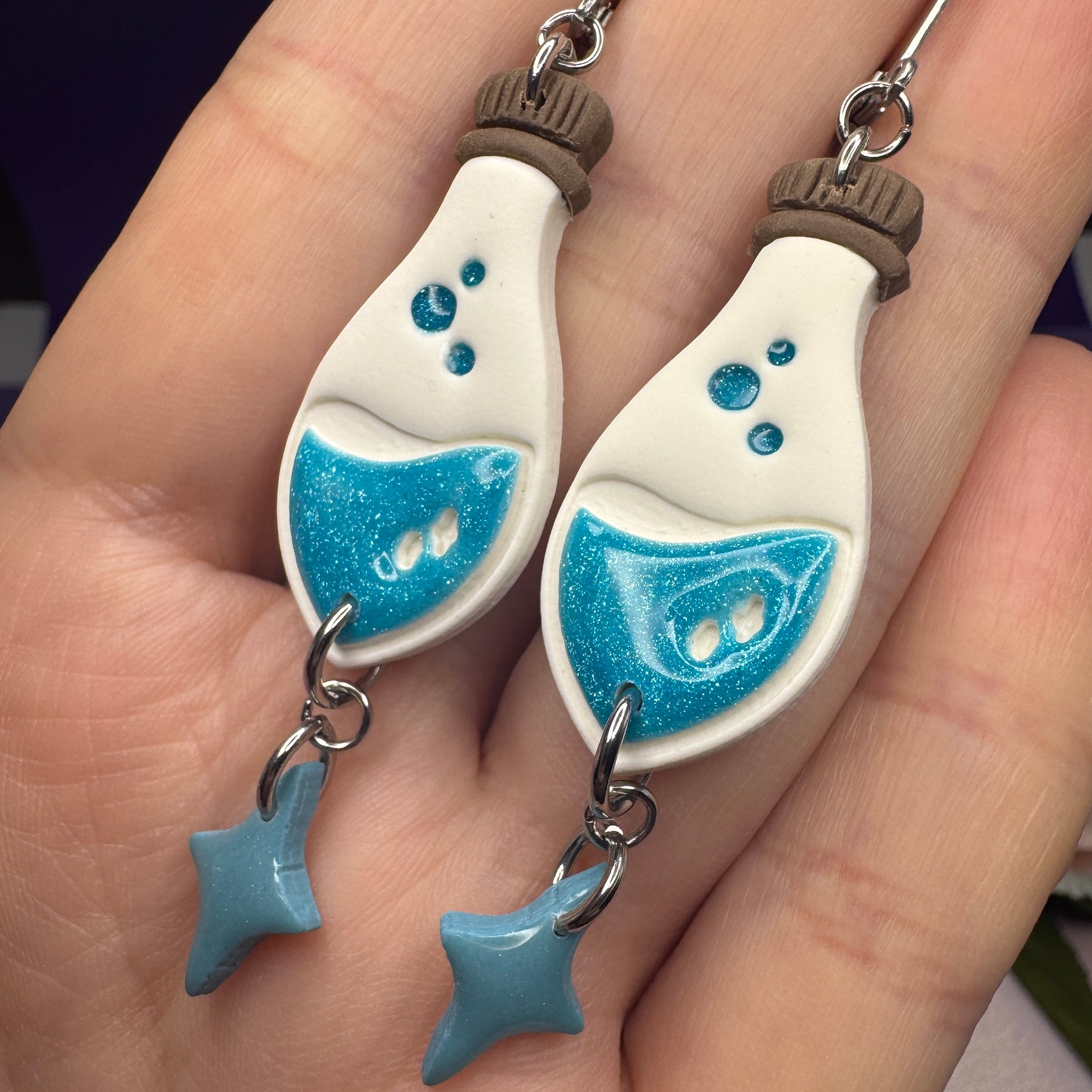 Earrings - Potion Bottle (Mana)
