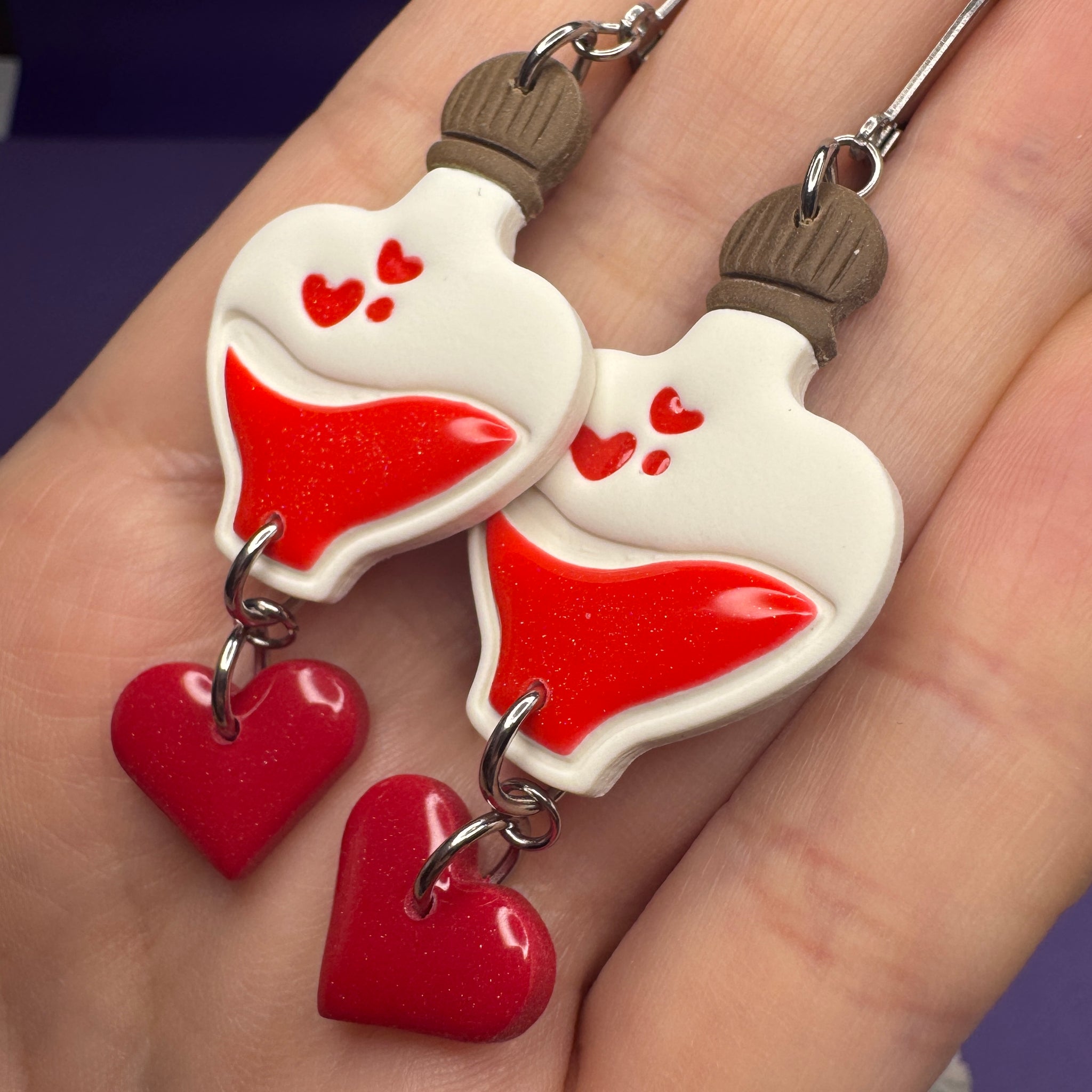 Earrings - Potion Bottle (Health)