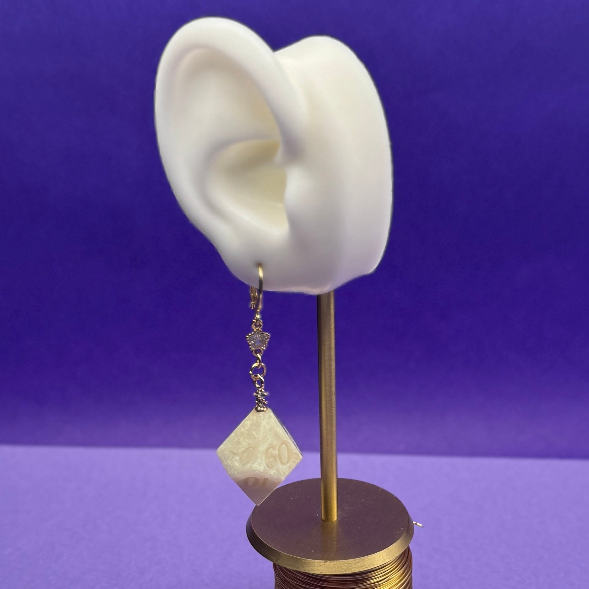 Earrings - (Dice) Moonstone